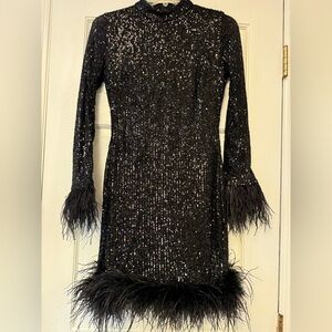 Banjul Black Sequin Long Sleeve Dress